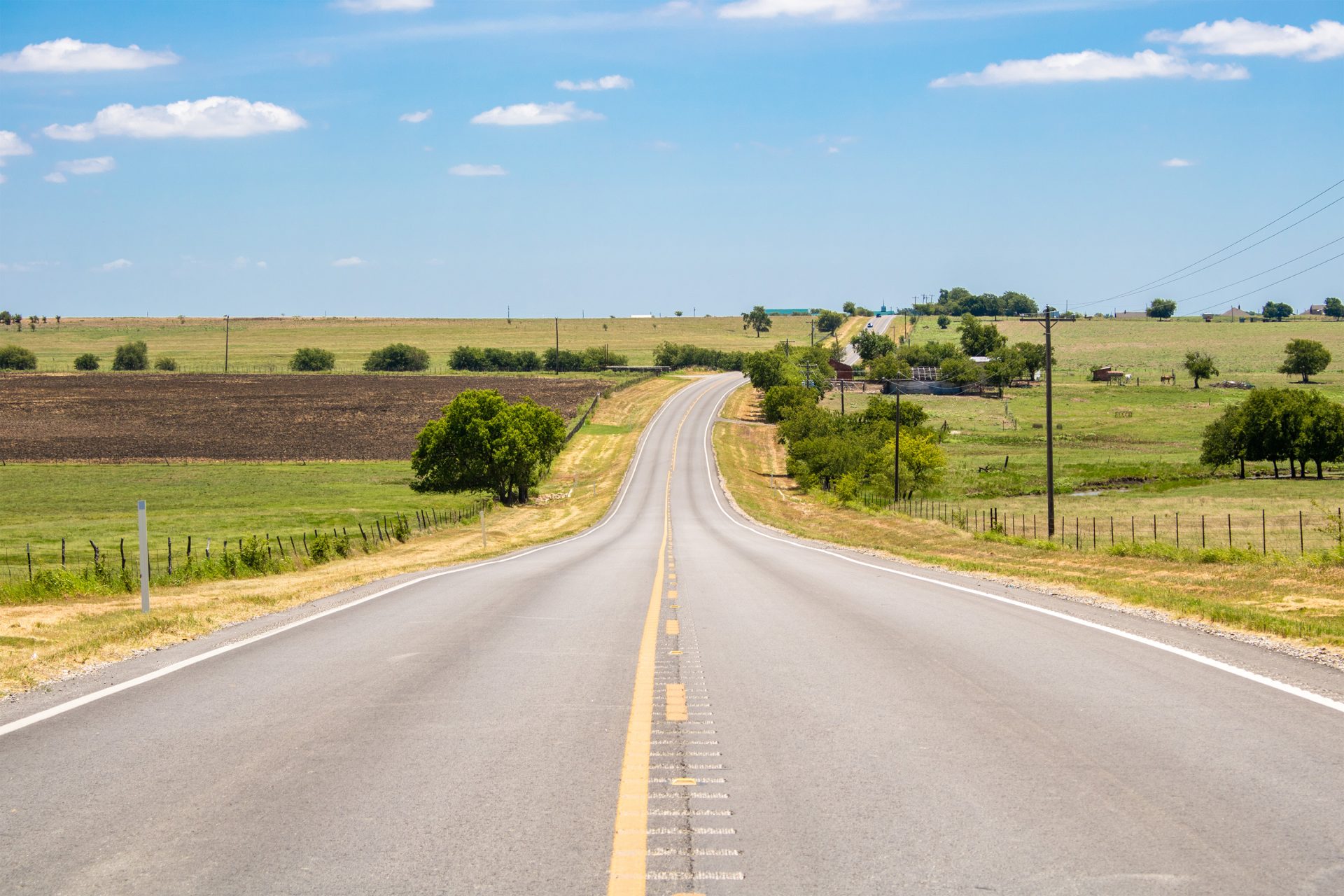 view from middle of road